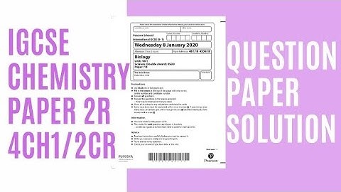IGCSE CHEMISTRY PAPER 2CR JAN 2022