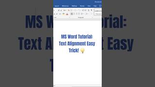 MS Word Tutorial: Text Alignment Easy Trick! 💡#MSWord #TechTips #ComputerCourse #AKS_DigiTech