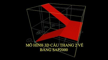 Mô hình 3D cầu thang 2 VẾ bằng SAP2000 (lấy tải theo TCVN 2727:2023)