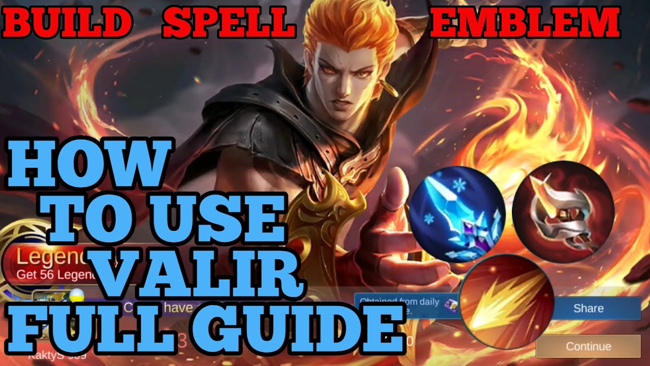 How to use Valir guide & best build mobile legends gameplay YouTube