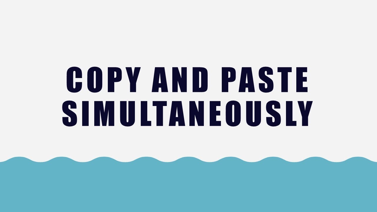 How To Copy And Paste Simultaneously In Excel YouTube
