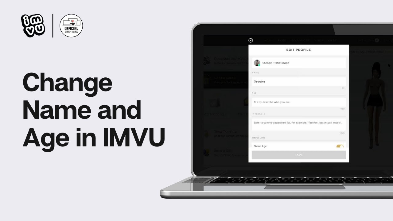 How To Change Name and Age in IMVU YouTube