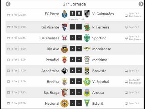 Jornada 21. Primeira Liga 13-16 Fevereiro.Jogos