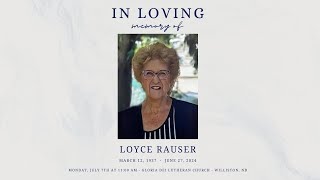 Loyce Rauser Funeral Livestream