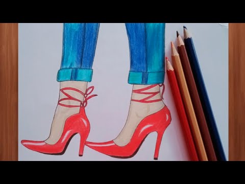 How to draw feet with high heels for beginners || Art video - YouTube