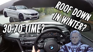 BMW 420D CABRIOLET DRIVING POV/REVIEW // ROOF DOWN IN WINTER?