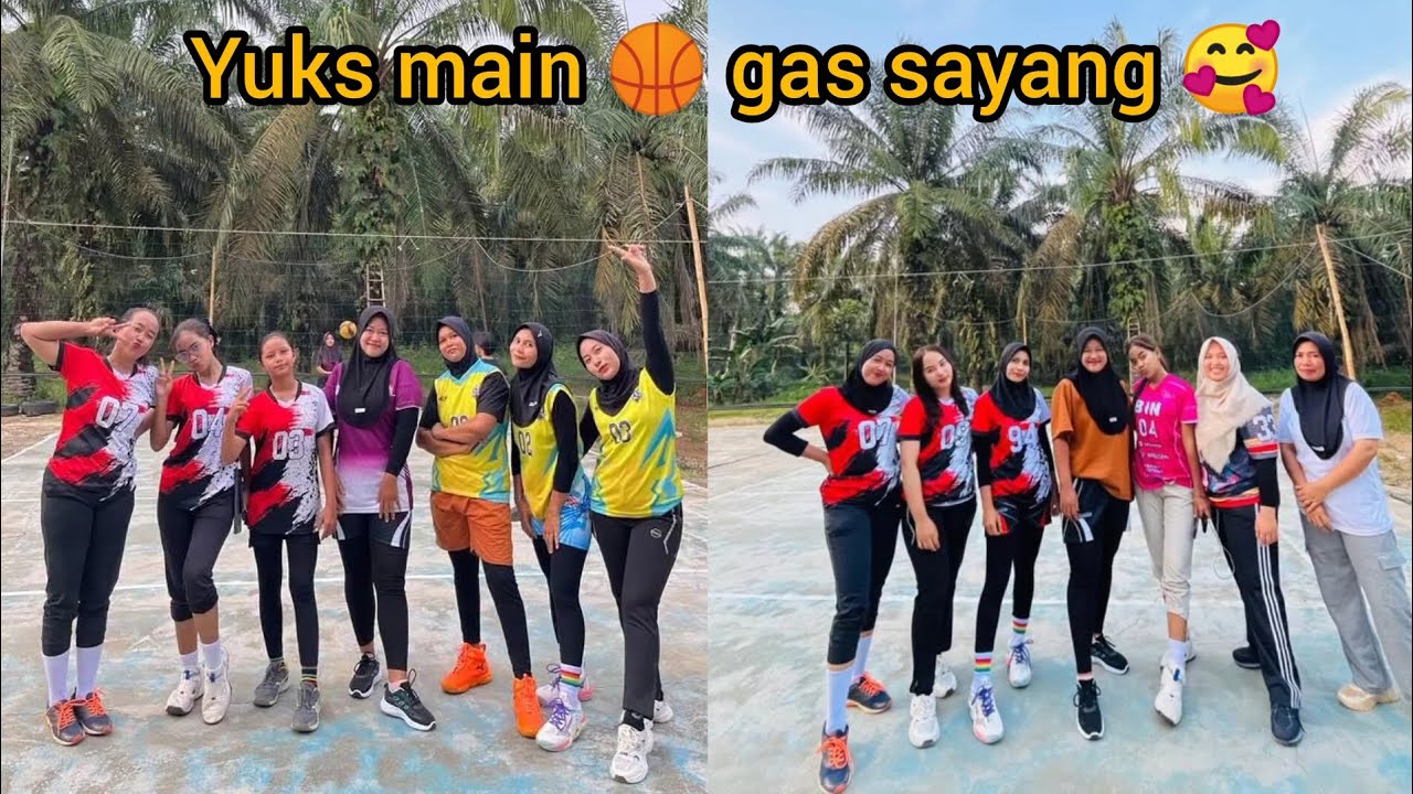 Beberapa sesi permainan volly dan latihan bareng bocil 