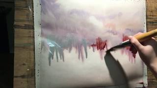 wet watercolor technique drawing