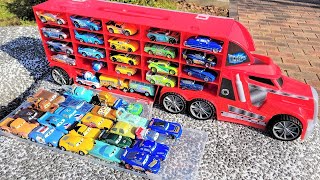 Colorful "Cars Tomica" & Big Red Truck | Look for minicars in park with lots of playground equipment