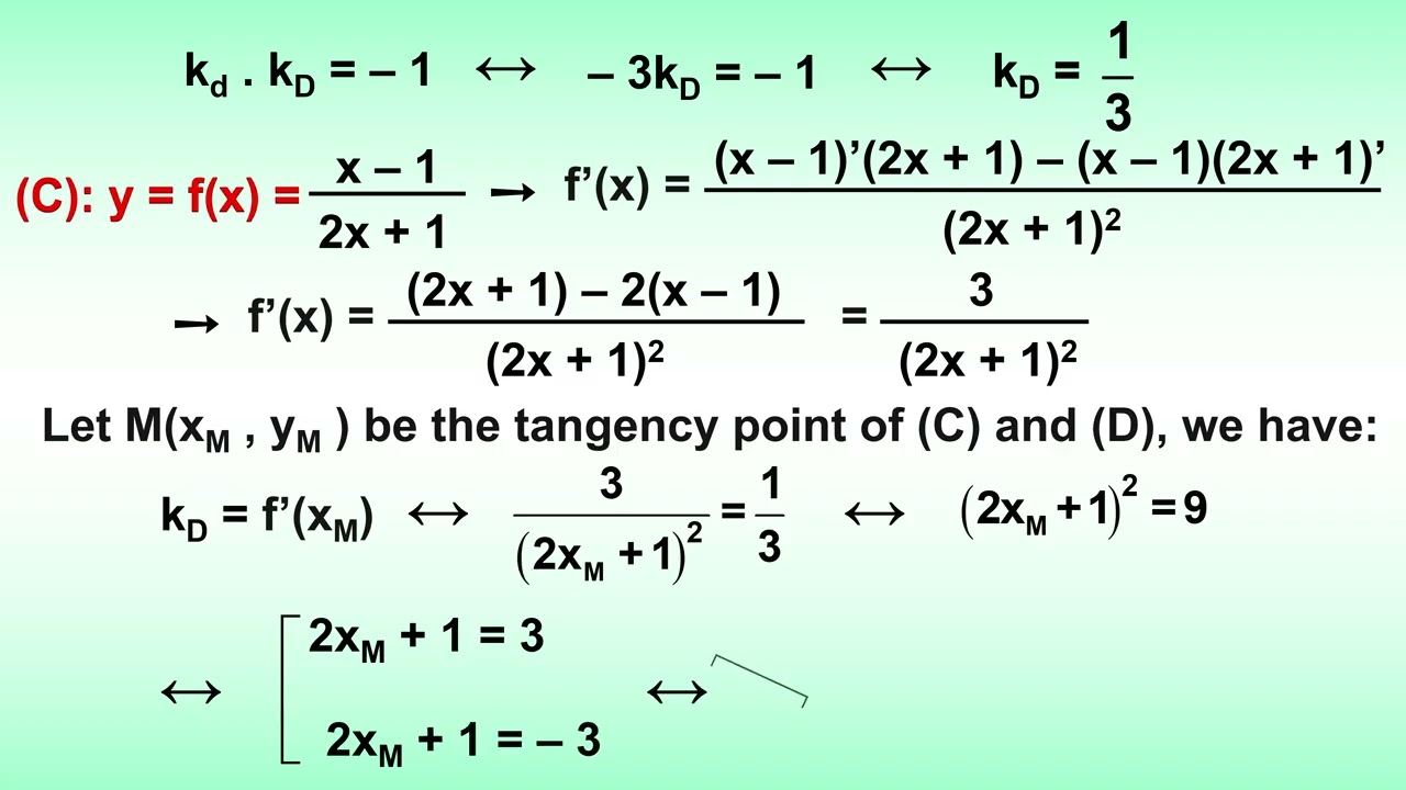 TANGENT LINE EQUATION TO CURVE (C) - PART 2B