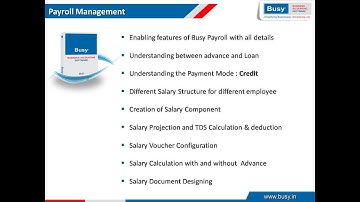 Webinar On Payroll Management || BUSY Tutorial || By :- Rajkumar Vishwakarma