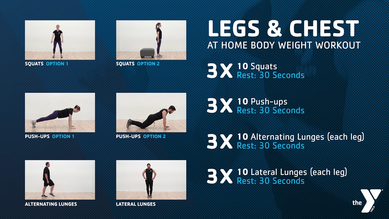 AtHome Workouts Legs & Chest YouTube
