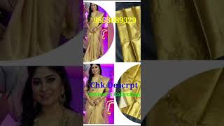 #short Uppada Gold And Silver Tissue With Kanchi Boarder  Sarees screenshot 5
