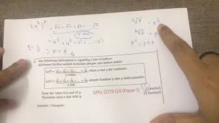 SPM 2019 (Indeks & Logaritma) - Paper 1, Q4 & Q10 ; Paper 2 Q2 (3 soalan)