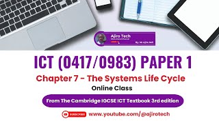 IGCSE ICT Paper 1 - The Systems Life Cycle - Chapter 7