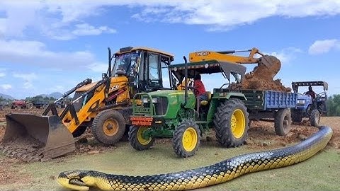 Jcb 3dx soil loading in mahindra, sonalika, messi, jhon dear tractor trolley