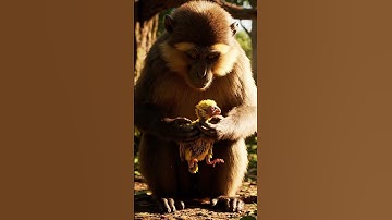 Monkey Rescues Fallen Baby Bird – Heartwarming Wildlife Rescue!  #wildlife #animalrescue