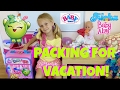 🎒Baby Born On Vacation! 🏖 Skye and Caden Get Emma Ready for a Trip 🚗