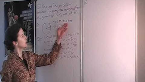 Physics example uniform circular motion orbit of moon