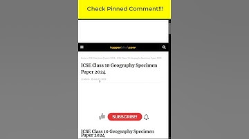 ICSE GEOGRAPHY SPECIMEN PAPER 2024 #icseclass10 #icsegeography