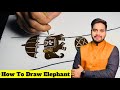 How to draw elephant design in mehndi  bridal mehndi elephant design  hathi kaise banate hain