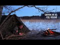 SOLO ICE CAMPING on Cracking Ice: Relaxing Winter Bushcraft