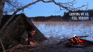 SOLO ICE CAMPING on Cracking Ice: Relaxing Winter Bushcraft