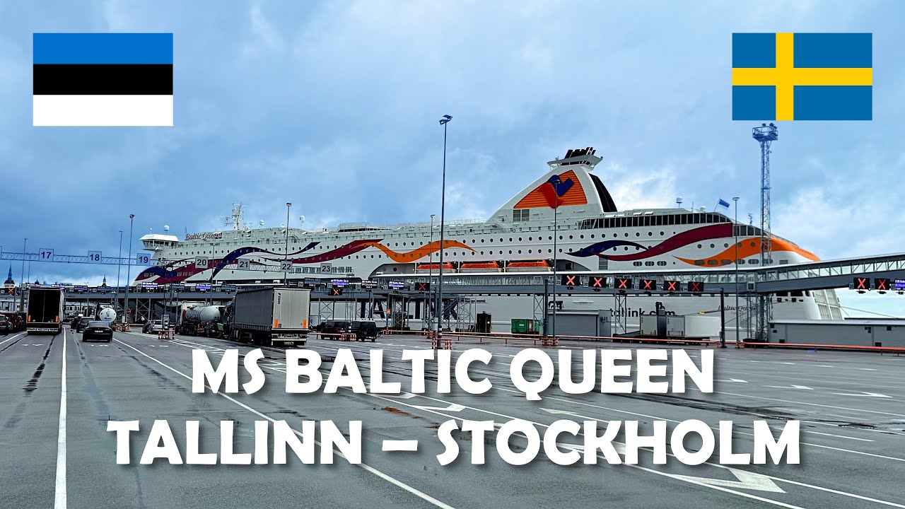 Ferry trip from Tallinn to Stockholm by MS Baltic Queen. 4K