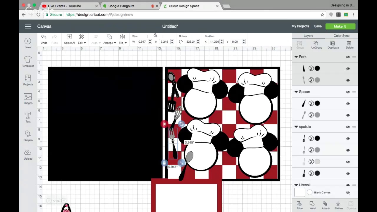 Creating a scrapbook layout in Cricut Design Space - Chef Mickey - YouTube