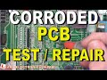 This PCB has a lot of corroded tracks. Is it faulty and can I fix it?