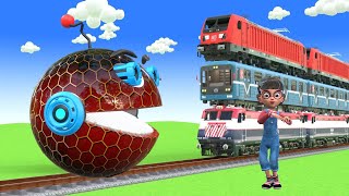 【踏切アニメ】あぶない電車 TRAIN Vs THOMAS AND FRIENDS🚦 Fumikiri 3D Railroad Crossing Animation #Train