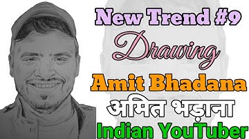 New trend Drawing @AmitBhadana | How to draw Amit Bhadana | अमित भड़ाना | Indian YouTuber ✏️🇮🇳 #yt