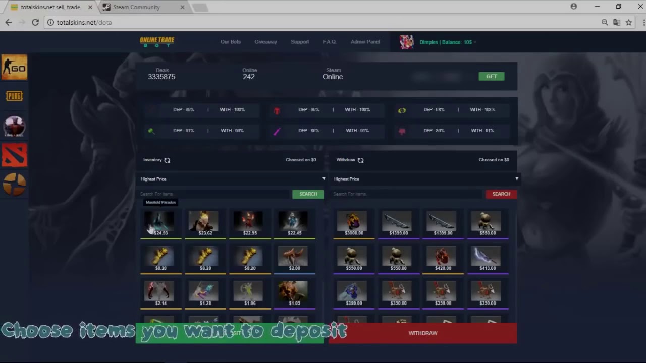 ЛУЧШИЙ ТРЕЙД БОТ СКИНАМИ CS:GO / BEST TRADE BOT WITH SKINS CS: GO