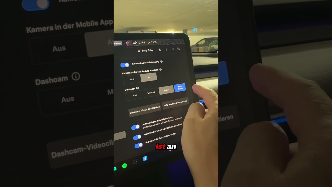 Tesla Dashcam Speichern und Einstellen