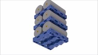 Stratis Multi Roll Stacker Pallet in animated ACTION! (click cc button for explanations)