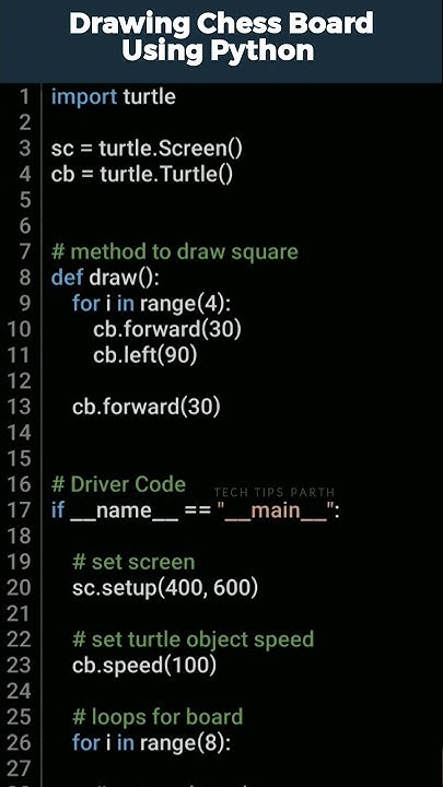 Draw Chess Board Using Python Turtle #Python #programming #shorts - YouTube