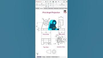 ORTHOGRAPHIC FIRST ANGEL PROJECTION IN ENGINEERING DRAWING#orthographicdrawing