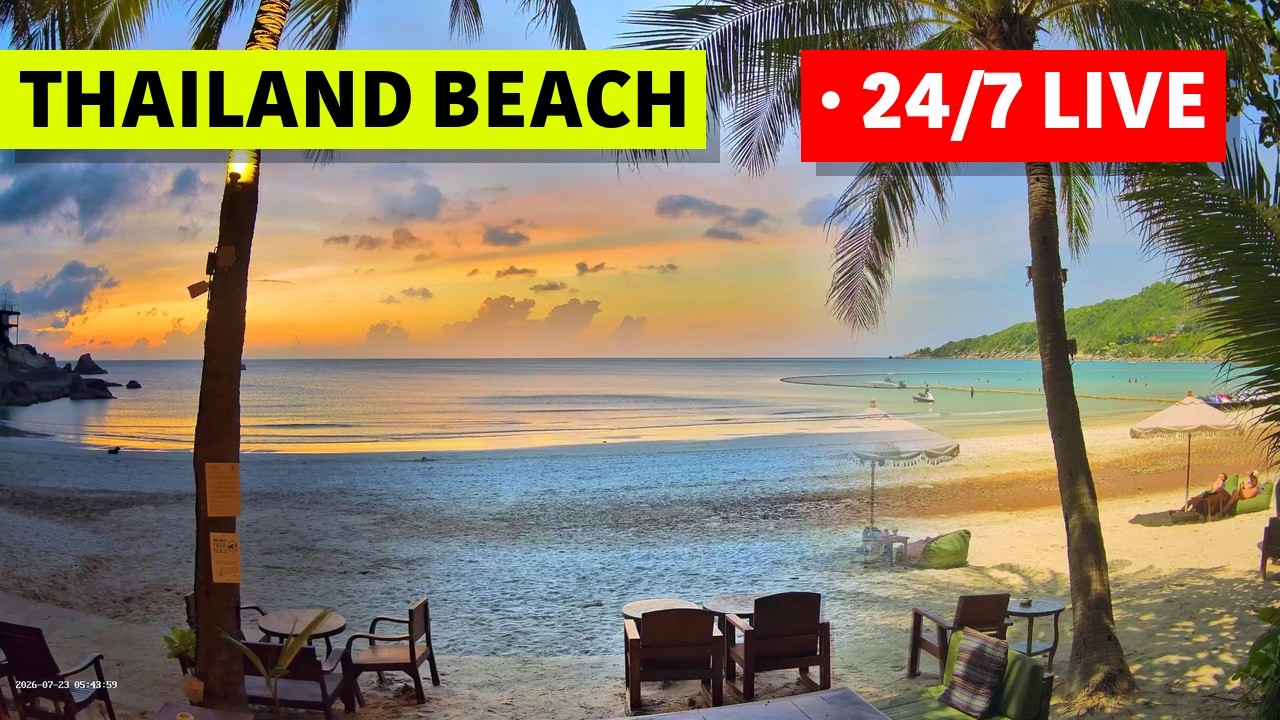 🔴 Beach Live Stream · House of Sanskara · Koh Phangan, Thailand (live stereo sound)