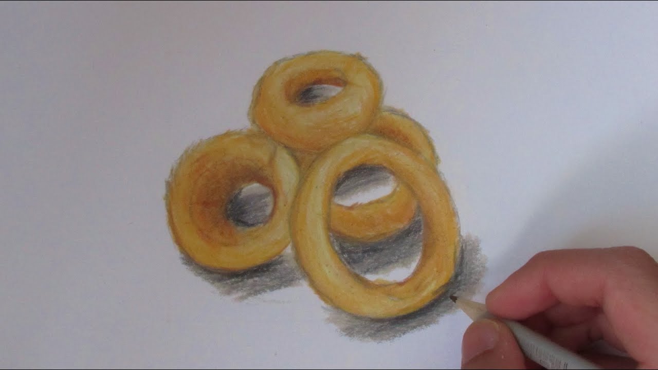 Realistic Onion Rings (Speed Drawing) - YouTube