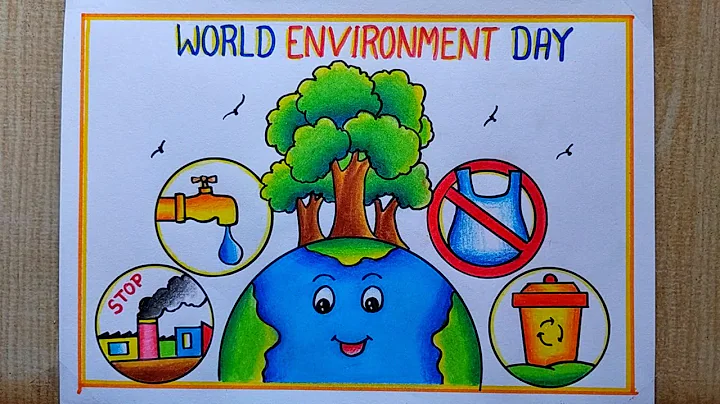 Environment Day Drawing| World Environment Day Poster drawing| Save Earth Poster drawing|Save Nature