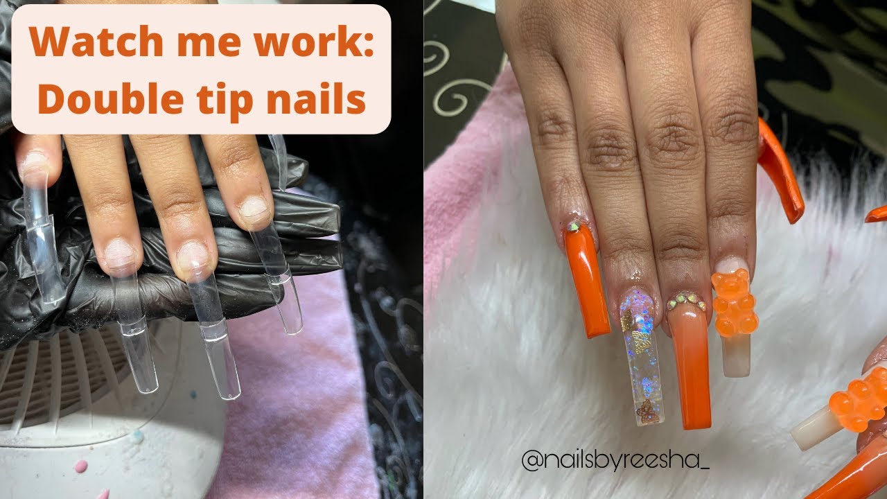 WMK:Double tip nails | How to | Tutorial | Acrylic nails for beginners | Satisfying