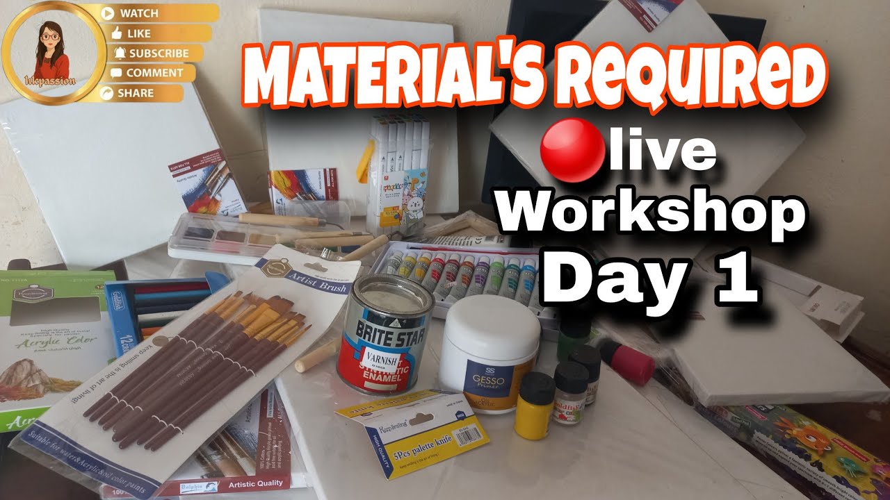 Day 1| Materials for Painting 99 Names of Allah | Free Islamic Art Workshop 2025 | hkassion Live
