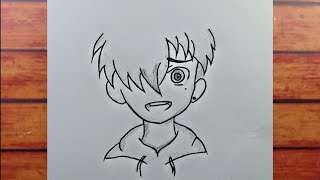 رسم سهل | رسم ولد أنمي سهل خطوة بخطوة للمبتدئين | رسومات أنمي | رسم أنمي | Draw anime boy