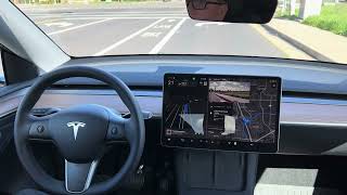 Full Self Driving Beta 12.2.1, Driving directions to reach post office.