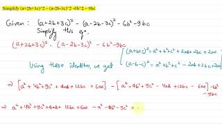 Simplify (a+2b+3c)^2 - (a-2b-3c)^2 - 6b^2 - 9bc