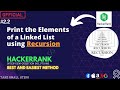 Print elements of LinkedList using Recursion | Hackerrank Solution | C++ | DSA | Mostly asked