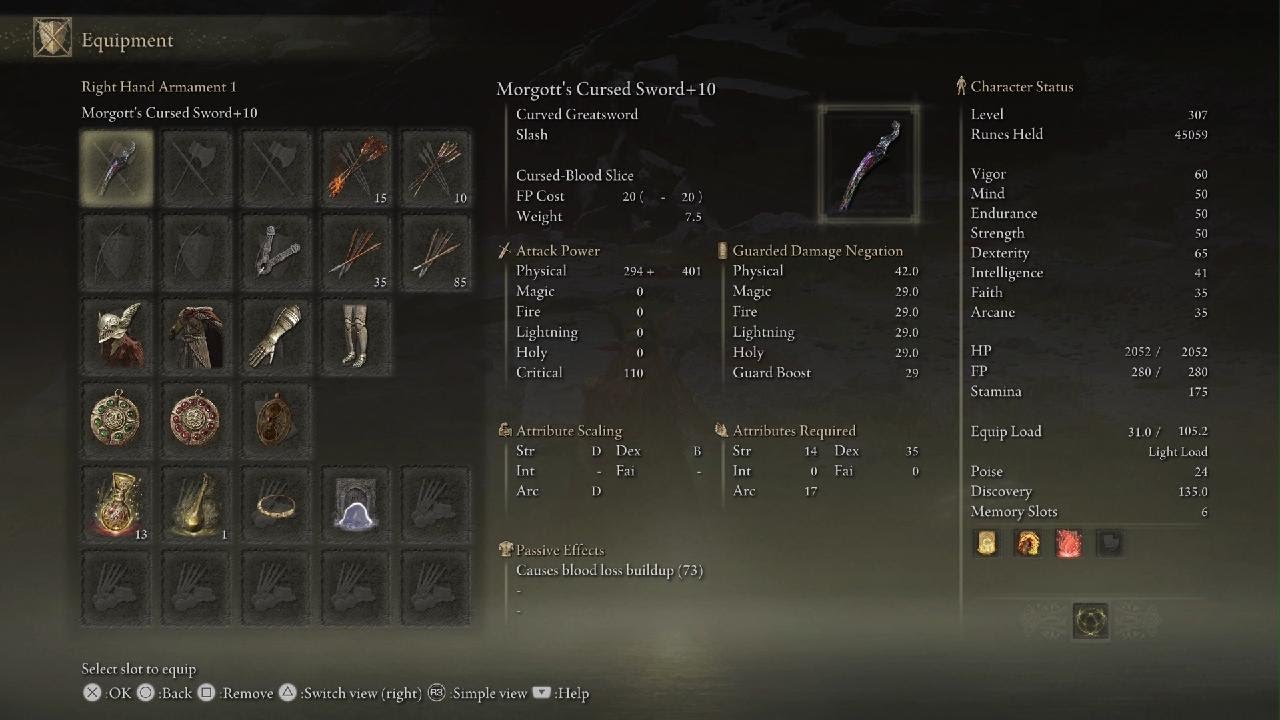 ELDEN RING - Morgott's Cursed Sword +10 Overview (Dex Build Weapon ...