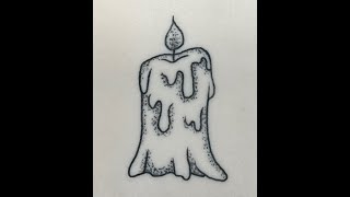 Fake skin CANDLE TATTOO time lapse