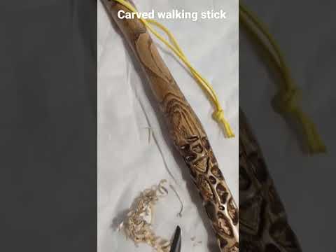 carved walking stick
