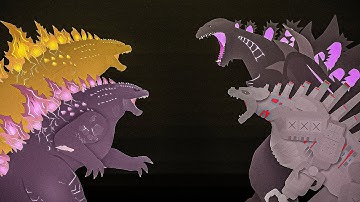 Evolved Godzilla VS Mechagodzilla & Hakaishin Godzilla | Full Fight Animation